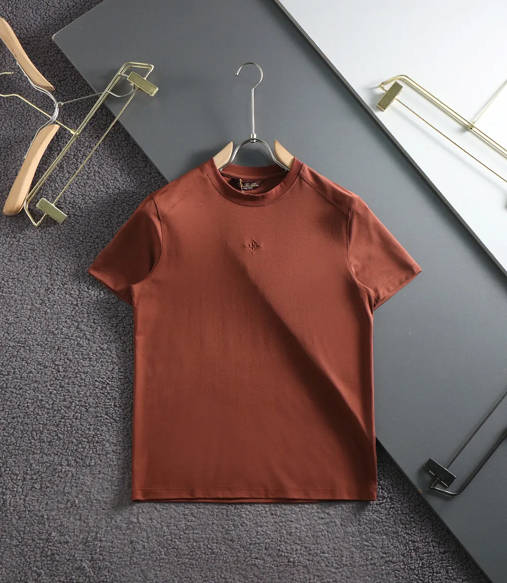 Loro Piana # Modal mercerized cotton custom-woven fabric # Simple LP concave and convex design Counter synchronization # Loose casual silhouette on the upper body, comfortable texture, super breathable, long-term washing without deformation, novel style Versatile and casual! Color: Black White Gray Orange Sizes: M-3xl